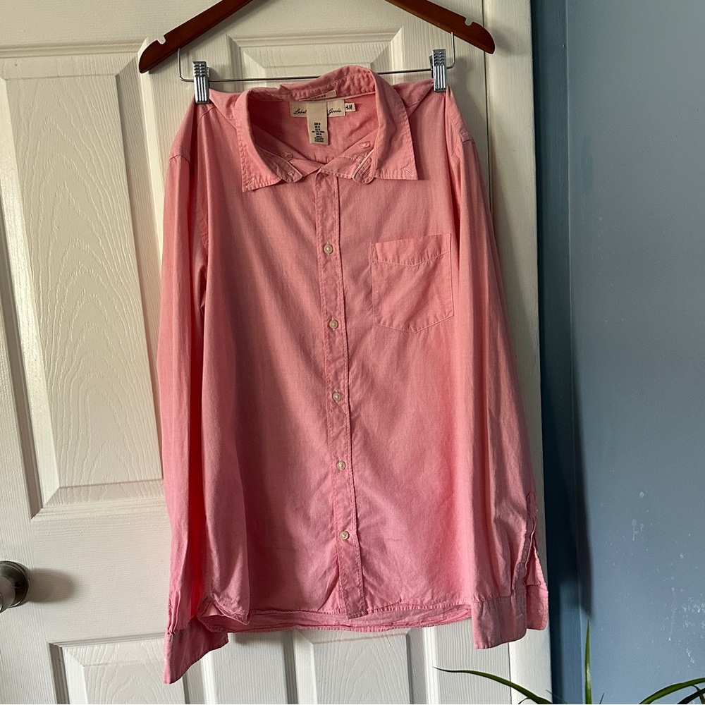 Pink H&M Men’s Medium Button Shirt